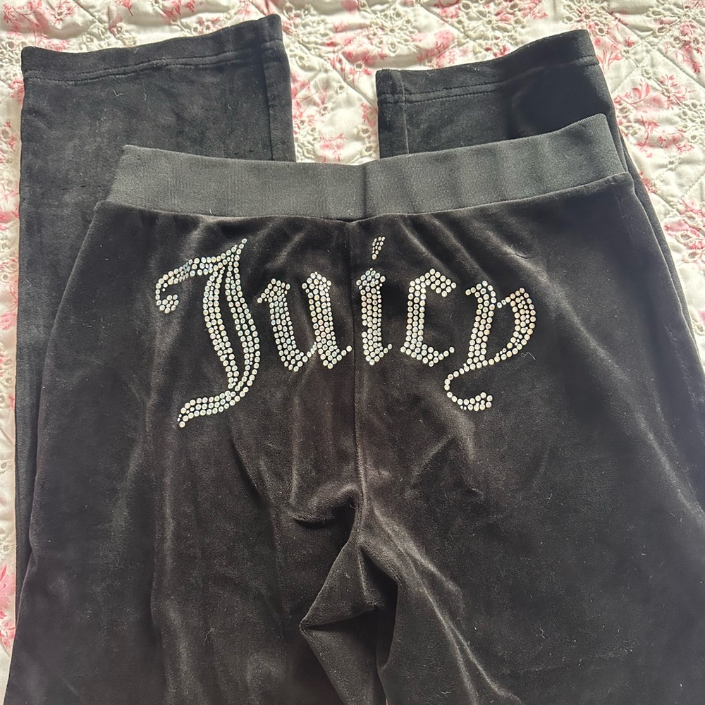 Juicy Couture Black Velour Track Pants